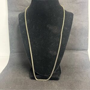 vintage SAQ gold tone mesh snake tube chain necklace 24‎ inch
